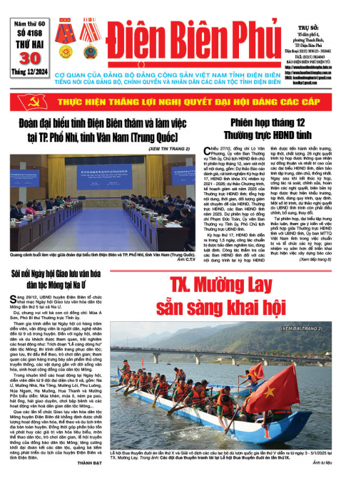 B&aacute;o thời sự Số b&aacute;o thứ hai,ng&agrave;y 30 th&aacute;ng 12 năm 2024