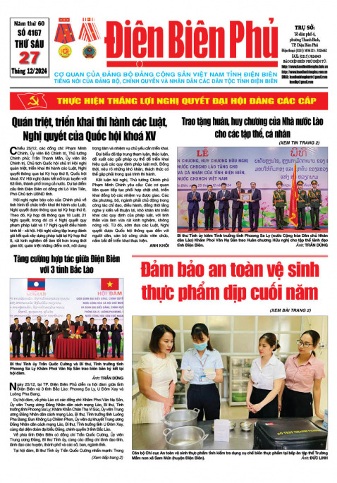 B&aacute;o thời sự Số b&aacute;o thứ s&aacute;u,ng&agrave;y 27 th&aacute;ng 12 năm 2024