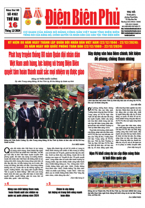 B&aacute;o thời sự Số b&aacute;o thứ hai,ng&agrave;y 16 th&aacute;ng 12 năm 2024