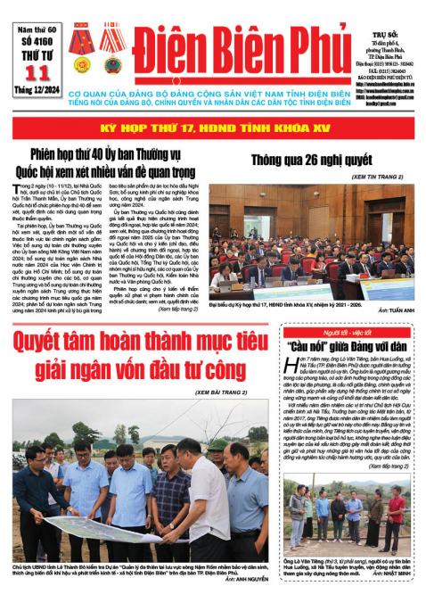 B&aacute;o thời sự Số b&aacute;o thứ tư,ng&agrave;y 11 th&aacute;ng 12 năm 2024