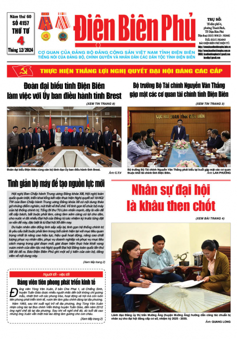 Số b&aacute;o thứ tư, ng&agrave;y 04 th&aacute;ng 12 năm 2024