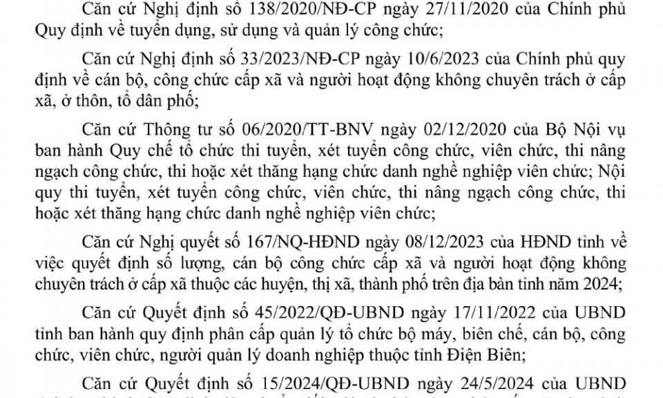 Th&ocirc;ng b&aacute;o tuyển dụng c&ocirc;ng chức cấp x&atilde; huyện Nậm Pồ năm 2024