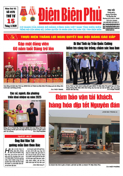 B&aacute;o thời sự Số b&aacute;o thứ tư,ng&agrave;y 15 th&aacute;ng 1 năm 2025