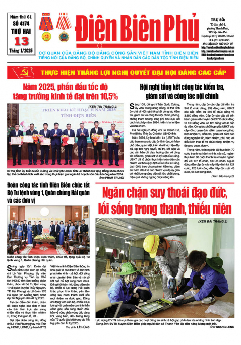 B&aacute;o thời sự Số b&aacute;o thứ hai,ng&agrave;y 13 th&aacute;ng 1 năm 2025