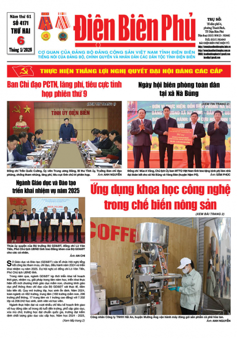 B&aacute;o thời sự Số b&aacute;o thứ hai,ng&agrave;y 06 th&aacute;ng 1 năm 2025