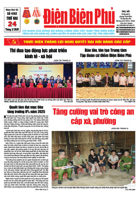 B&aacute;o thời sự Số b&aacute;o thứ hai,ng&agrave;y 24 th&aacute;ng 2 năm 2025