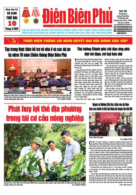 B&aacute;o thời sự Số b&aacute;o thứ hai,ng&agrave;y 10 th&aacute;ng 2 năm 2025
