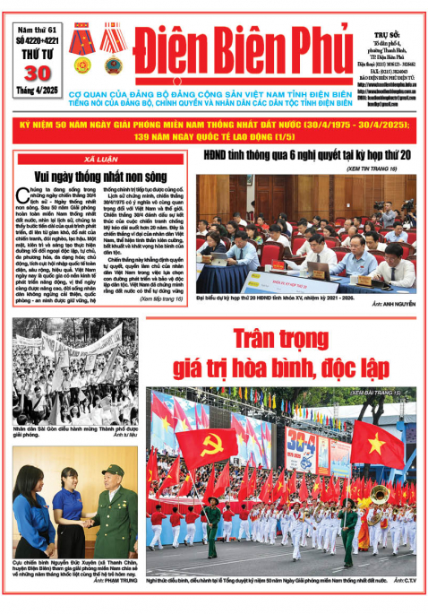 B&aacute;o thời sự Số b&aacute;o thứ tư,ng&agrave;y 30 th&aacute;ng 4 năm 2025