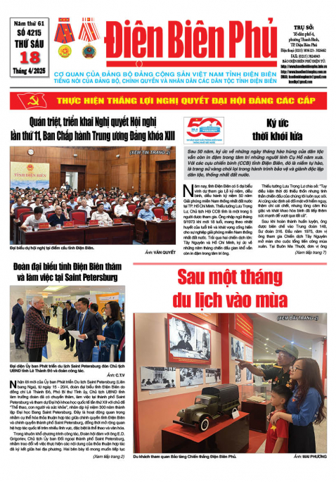 B&aacute;o thời sự Số b&aacute;o thứ s&aacute;u,ng&agrave;y 18 th&aacute;ng 4 năm 2025