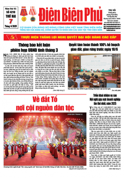 B&aacute;o thời sự Số b&aacute;o thứ hai,ng&agrave;y 07 th&aacute;ng 4 năm 2025