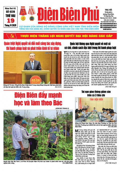 B&aacute;o thời sự Số b&aacute;o thứ hai,ng&agrave;y 19 th&aacute;ng 5 năm 2025