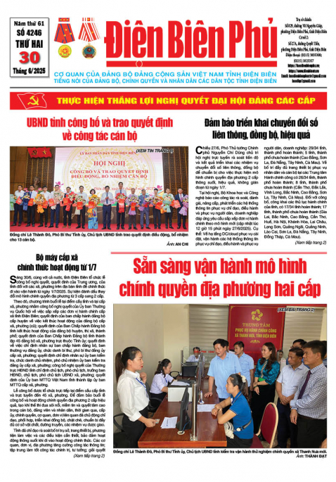 B&aacute;o thời sự Số b&aacute;o thứ hai,ng&agrave;y 30 th&aacute;ng 6 năm 2025
