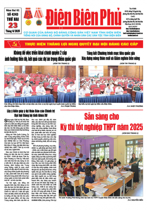 B&aacute;o thời sự Số b&aacute;o thứ hai,ng&agrave;y 23 th&aacute;ng 6 năm 2025