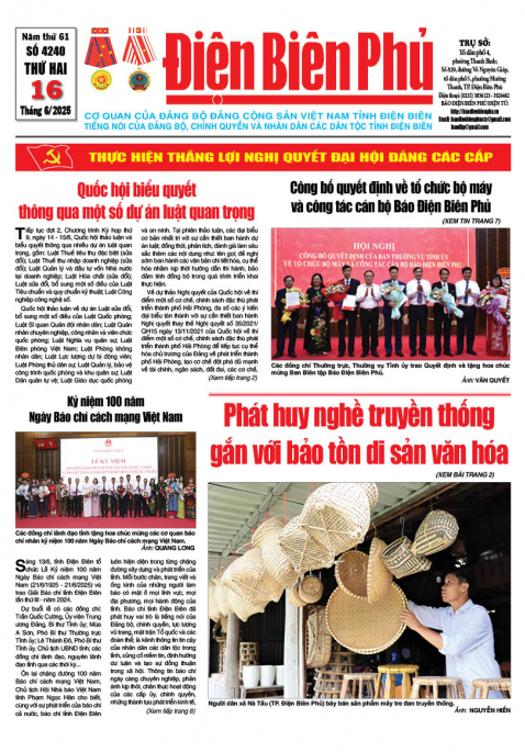 B&aacute;o thời sự Số b&aacute;o thứ hai,ng&agrave;y 16 th&aacute;ng 6 năm 2025