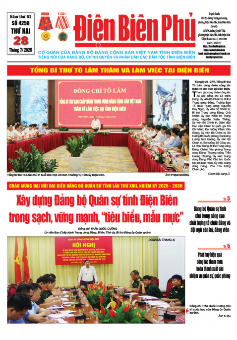 B&aacute;o thời sự Số b&aacute;o thứ hai,ng&agrave;y 28 th&aacute;ng 7 năm 2025