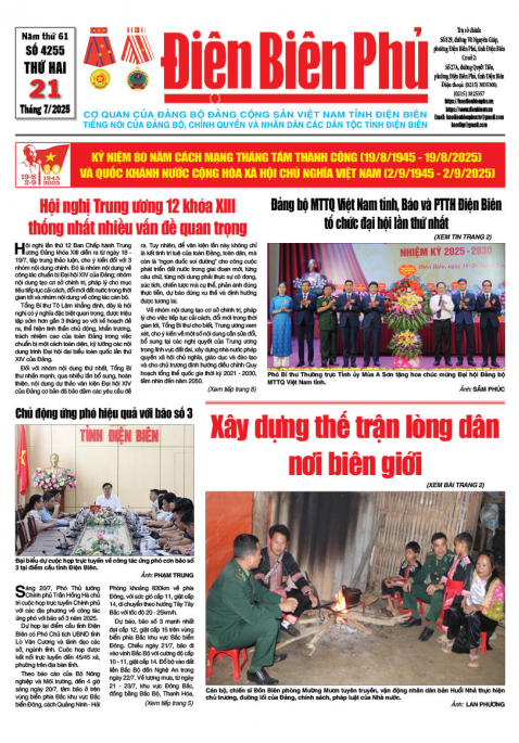 B&aacute;o thời sự Số b&aacute;o thứ hai,ng&agrave;y 21 th&aacute;ng 7 năm 2025