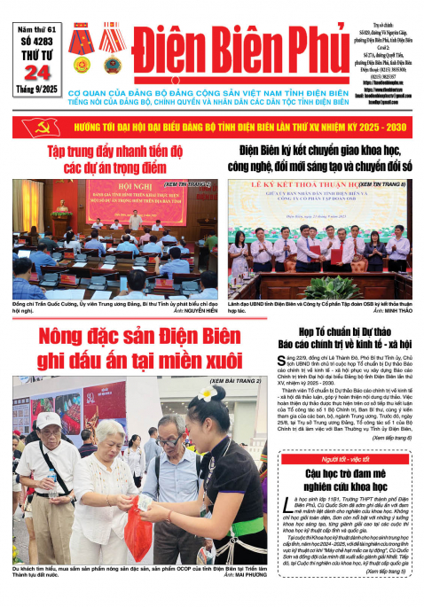 B&aacute;o thời sự Số b&aacute;o thứ tư,ng&agrave;y 24 th&aacute;ng 9 năm 2025