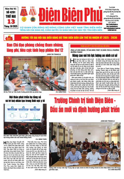 B&aacute;o thời sự Số b&aacute;o thứ hai,ng&agrave;y 13 th&aacute;ng 10 năm 2025