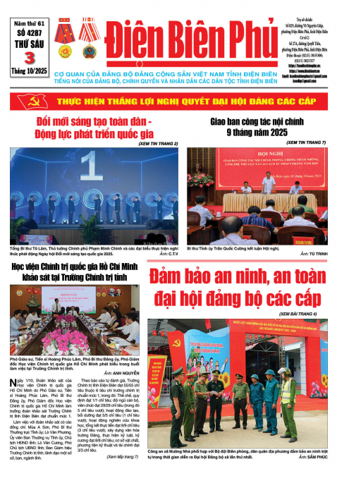 B&aacute;o thời sự Số b&aacute;o thứ s&aacute;u,ng&agrave;y 03 th&aacute;ng 10 năm 2025