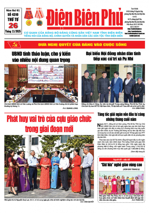 B&aacute;o thời sự Số b&aacute;o thứ tư,ng&agrave;y 26 th&aacute;ng 11 năm 2025