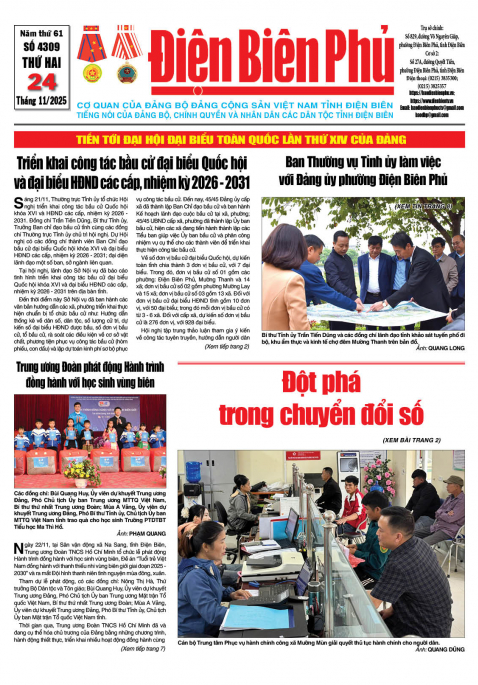 B&aacute;o thời sự Số b&aacute;o thứ hai,ng&agrave;y 24 th&aacute;ng 11 năm 2025