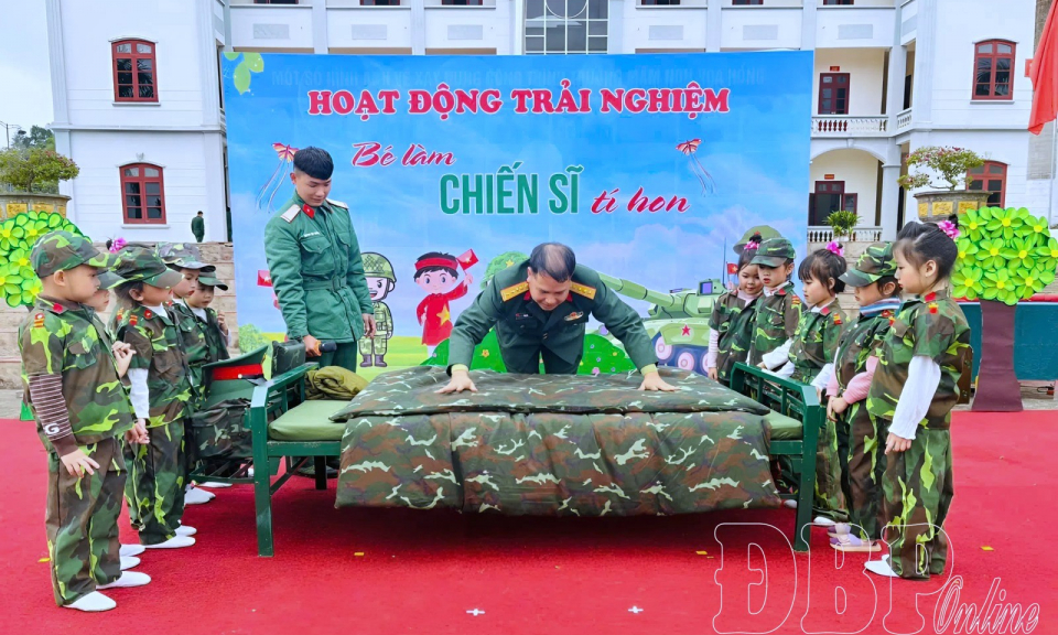 S&ocirc;i nổi hoạt động trải nghiệm &ldquo;B&eacute; l&agrave;m chiến sĩ t&iacute; hon&rdquo;