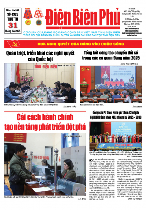 B&aacute;o thời sự Số b&aacute;o thứ tư,ng&agrave;y 31 th&aacute;ng 12 năm 2025