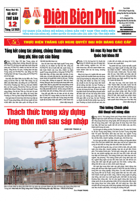 B&aacute;o thời sự Số b&aacute;o thứ s&aacute;u,ng&agrave;y 12 th&aacute;ng 12 năm 2025