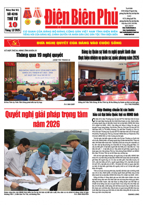 B&aacute;o thời sự Số b&aacute;o thứ tư,ng&agrave;y 10 th&aacute;ng 12 năm 2025