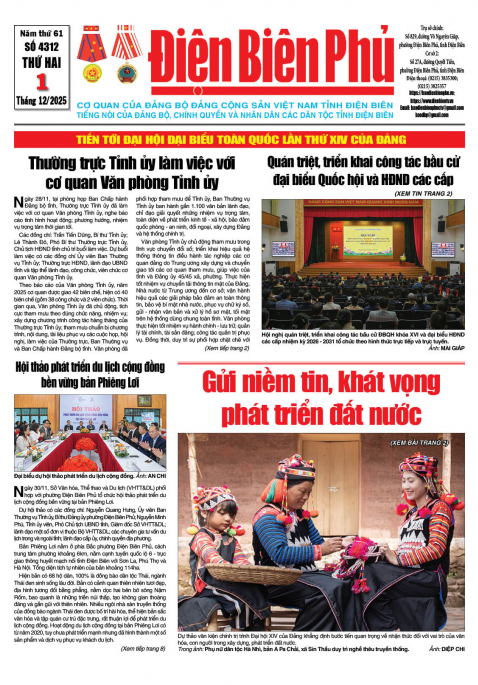 B&aacute;o thời sự Số b&aacute;o thứ hai,ng&agrave;y 01 th&aacute;ng 12 năm 2025