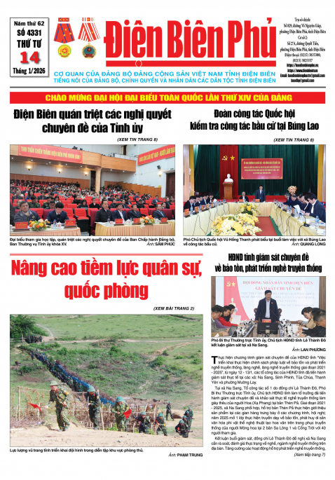 B&aacute;o thời sự Số b&aacute;o thứ tư,ng&agrave;y 14 th&aacute;ng 1 năm 2026