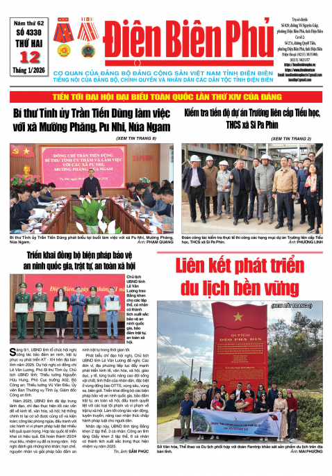 B&aacute;o thời sự Số b&aacute;o thứ hai,ng&agrave;y 12 th&aacute;ng 1 năm 2026