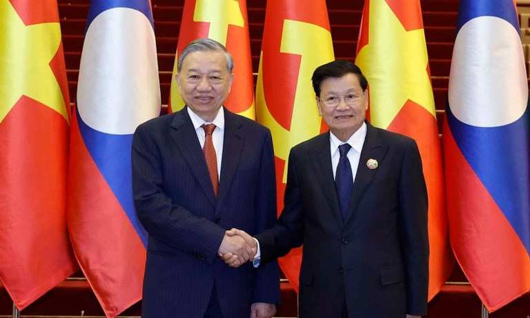 Tổng B&iacute; thư, Chủ tịch nước L&agrave;o thăm cấp Nh&agrave; nước tới Việt Nam