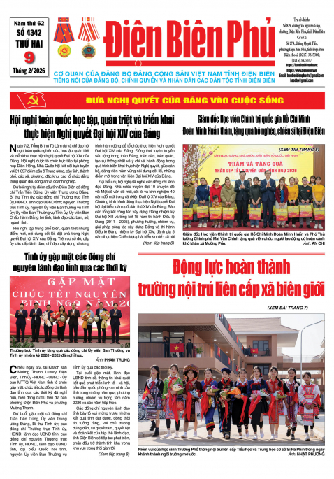 B&aacute;o thời sự Số b&aacute;o thứ hai,ng&agrave;y 09 th&aacute;ng 2 năm 2026