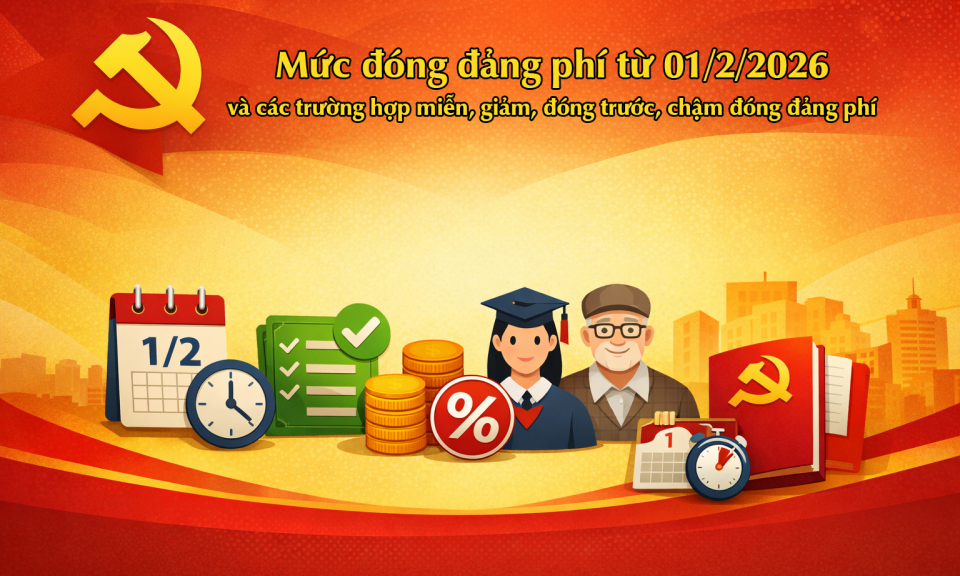 (Infographic) Mức đ&oacute;ng đảng ph&iacute; từ ng&agrave;y 01/2/2026: Quy định mới nhất