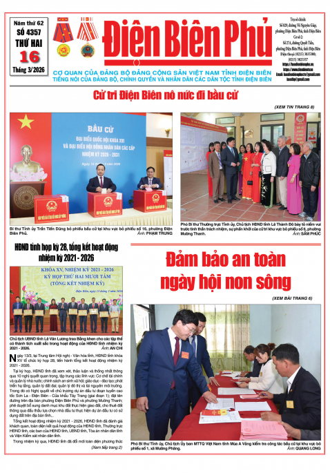 B&aacute;o thời sự Số b&aacute;o thứ hai,ng&agrave;y 16 th&aacute;ng 3 năm 2026