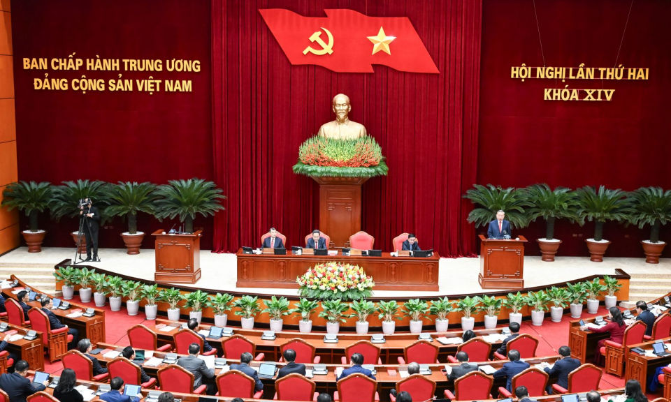 Th&ocirc;ng c&aacute;o b&aacute;o ch&iacute; về ng&agrave;y l&agrave;m việc thứ hai Hội nghị Trung ương 2 kho&aacute; XIV