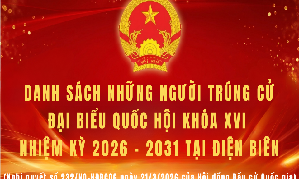 Danh s&aacute;ch người tr&uacute;ng cử đại biểu Quốc hội kh&oacute;a XVI, nhiệm kỳ 2026 - 2031 tại Điện Bi&ecirc;n