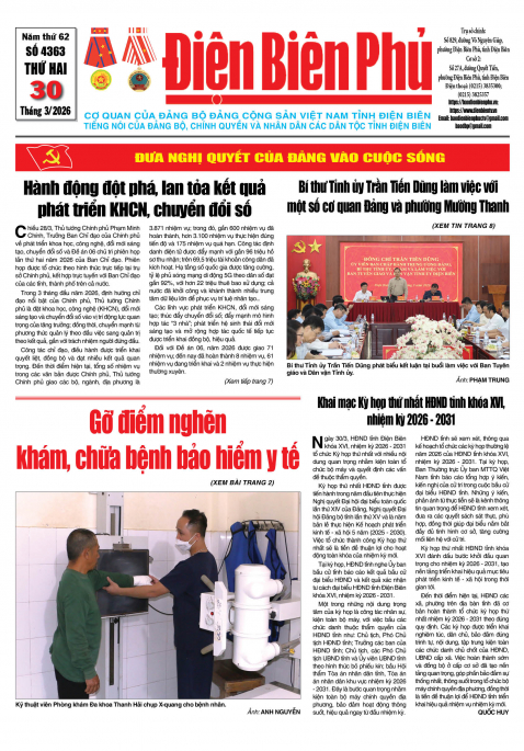 B&aacute;o thời sự Số b&aacute;o thứ hai,ng&agrave;y 30 th&aacute;ng 3 năm 2026