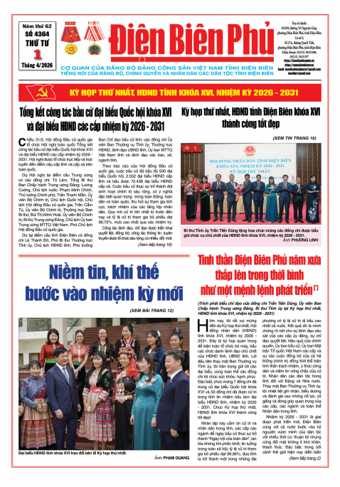 B&aacute;o thời sự Số b&aacute;o thứ tư,ng&agrave;y 01 th&aacute;ng 4 năm 2026