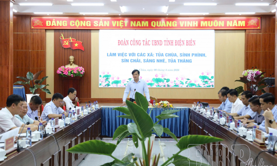 Đo&agrave;n c&ocirc;ng t&aacute;c UBND tỉnh l&agrave;m việc với c&aacute;c x&atilde;: Tủa Ch&ugrave;a, S&iacute;nh Ph&igrave;nh, S&iacute;n Chải, S&aacute;ng Nh&egrave;, Tủa Th&agrave;ng