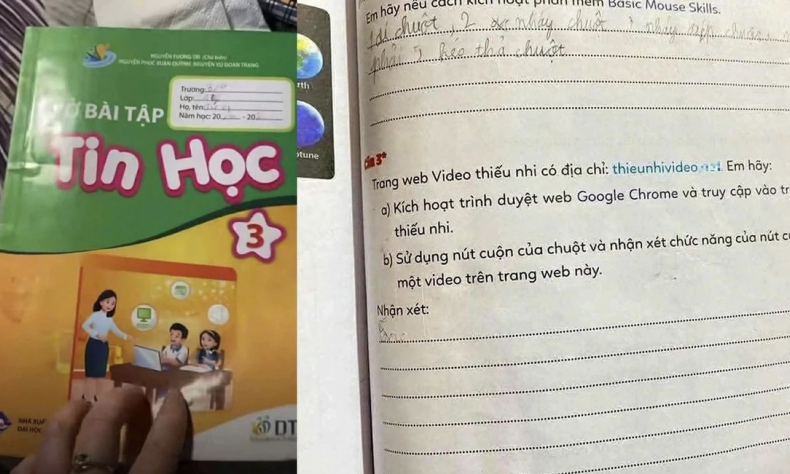 C&ocirc;ng an v&agrave;o cuộc &ldquo;Vở b&agrave;i tập Tin học lớp 3&rdquo; chứa website &ldquo;đen&rdquo;