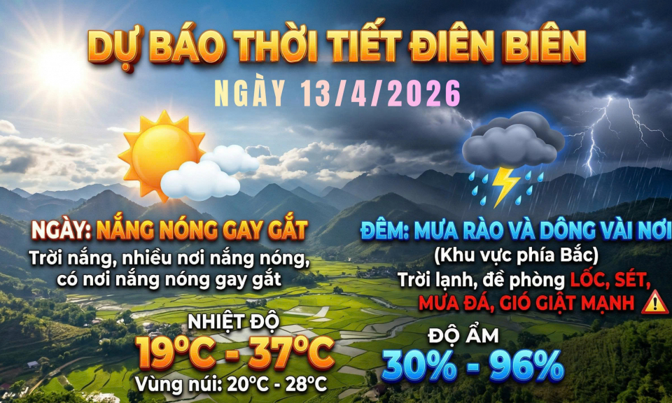 Bản tin Dự b&aacute;o thời tiết ng&agrave;y 13/4/2026