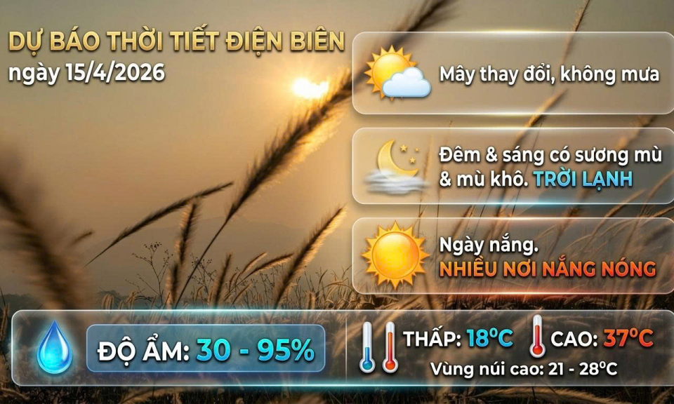 Bản tin Dự b&aacute;o thời tiết ng&agrave;y 15/4/2026