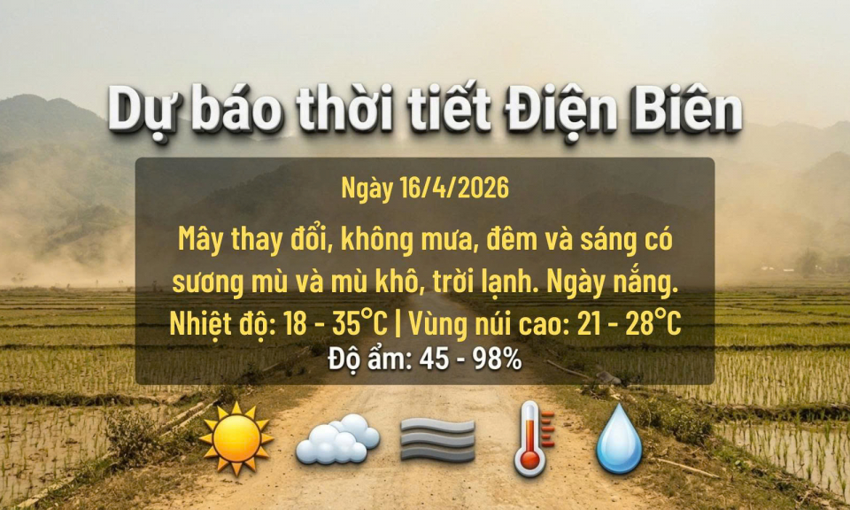 Bản tin Dự b&aacute;o thời tiết ng&agrave;y 16/4/2026