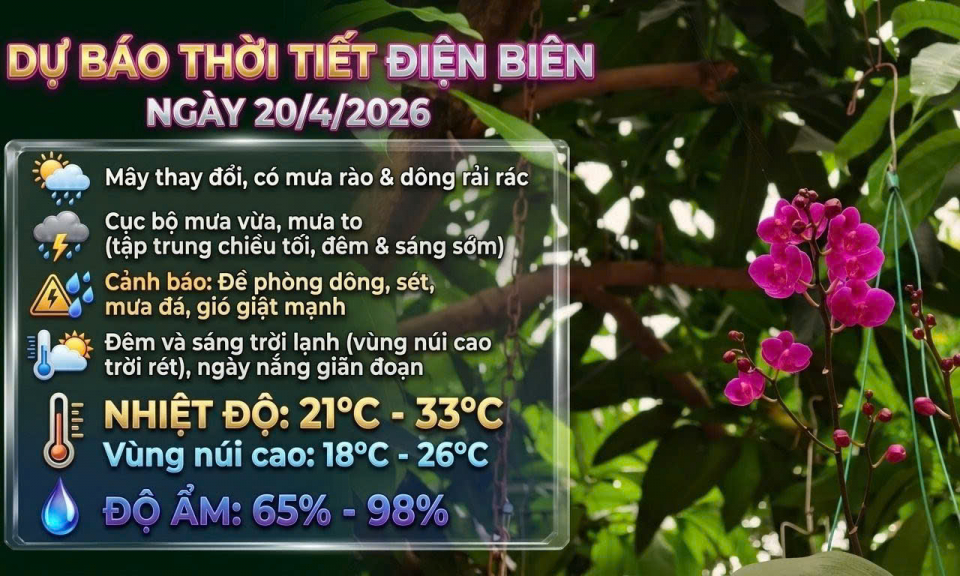 Bản tin Dự b&aacute;o thời tiết ng&agrave;y 20/4/2026