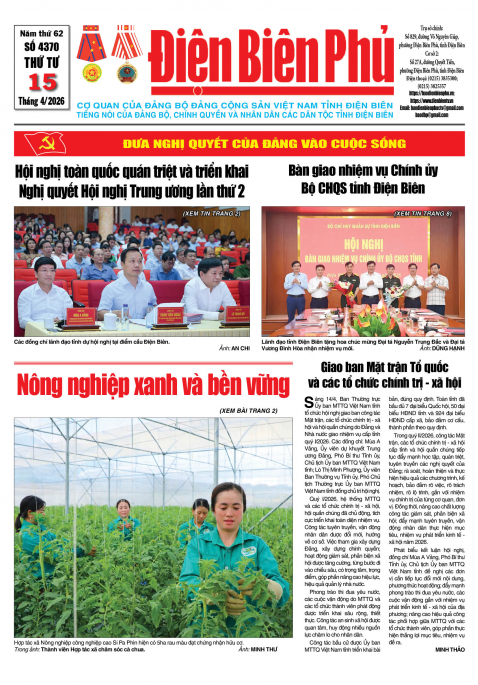 B&aacute;o thời sự Số b&aacute;o thứ tư,ng&agrave;y 15 th&aacute;ng 4 năm 2026