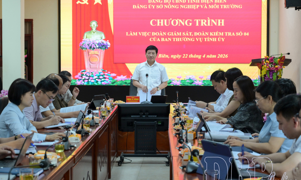 Đo&agrave;n gi&aacute;m s&aacute;t, kiểm tra số 4 l&agrave;m việc với Đảng ủy Sở N&ocirc;ng nghiệp v&agrave; M&ocirc;i trường 