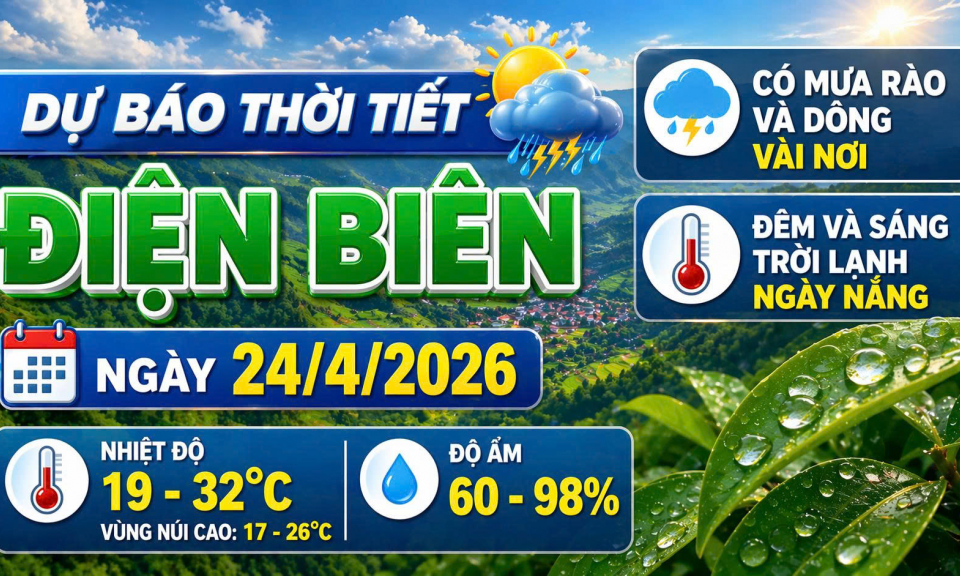 Bản tin Dự b&aacute;o thời tiết ng&agrave;y 24/4/2026