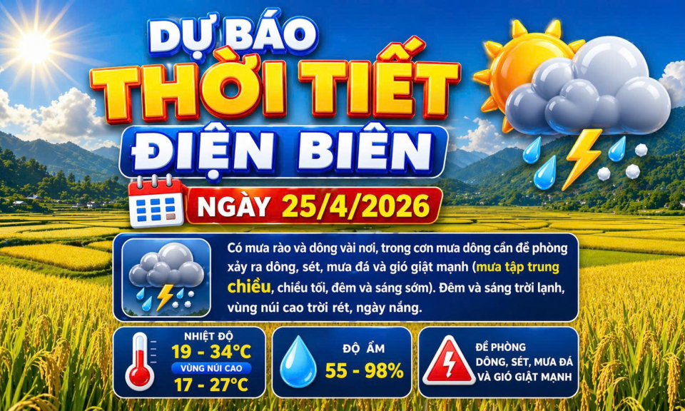 Bản tin Dự b&aacute;o thời tiết ng&agrave;y 25/4/2026